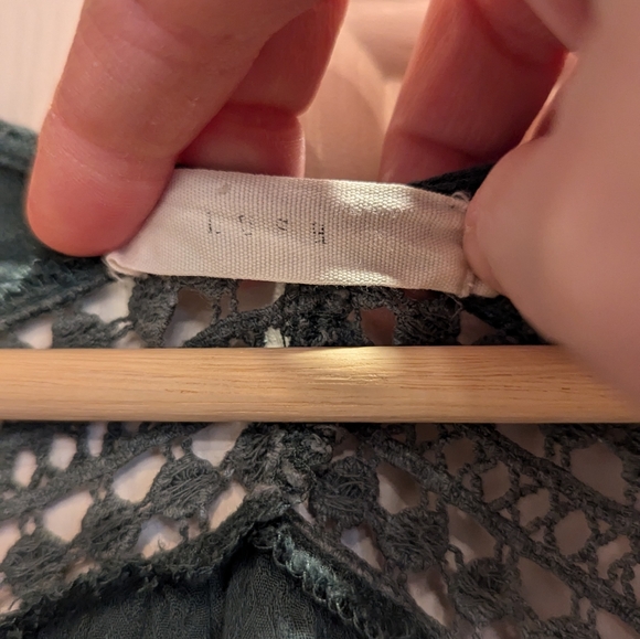 Lush Forest Green Laceup Eyelet Detail Smock Dress - Picture 6 of 6